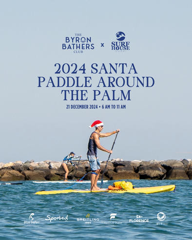 REGISTRATION: Santa Paddle Around the Palm at Byron Bathers Club