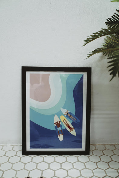 SH 2 PIECE SURF PASTEL CANVAS POSTER